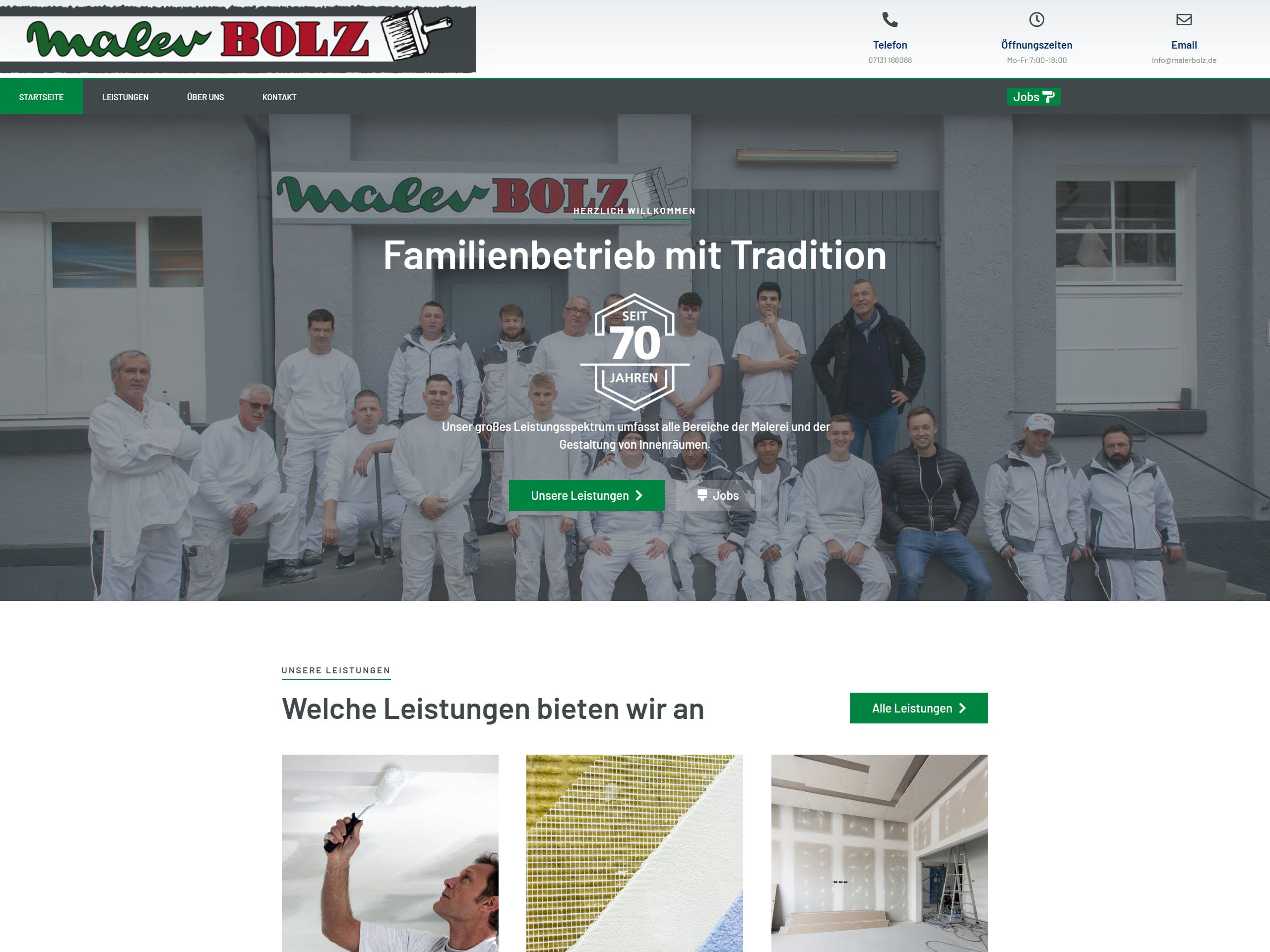 Maler Bolz GmbH: Website von Weblegenden