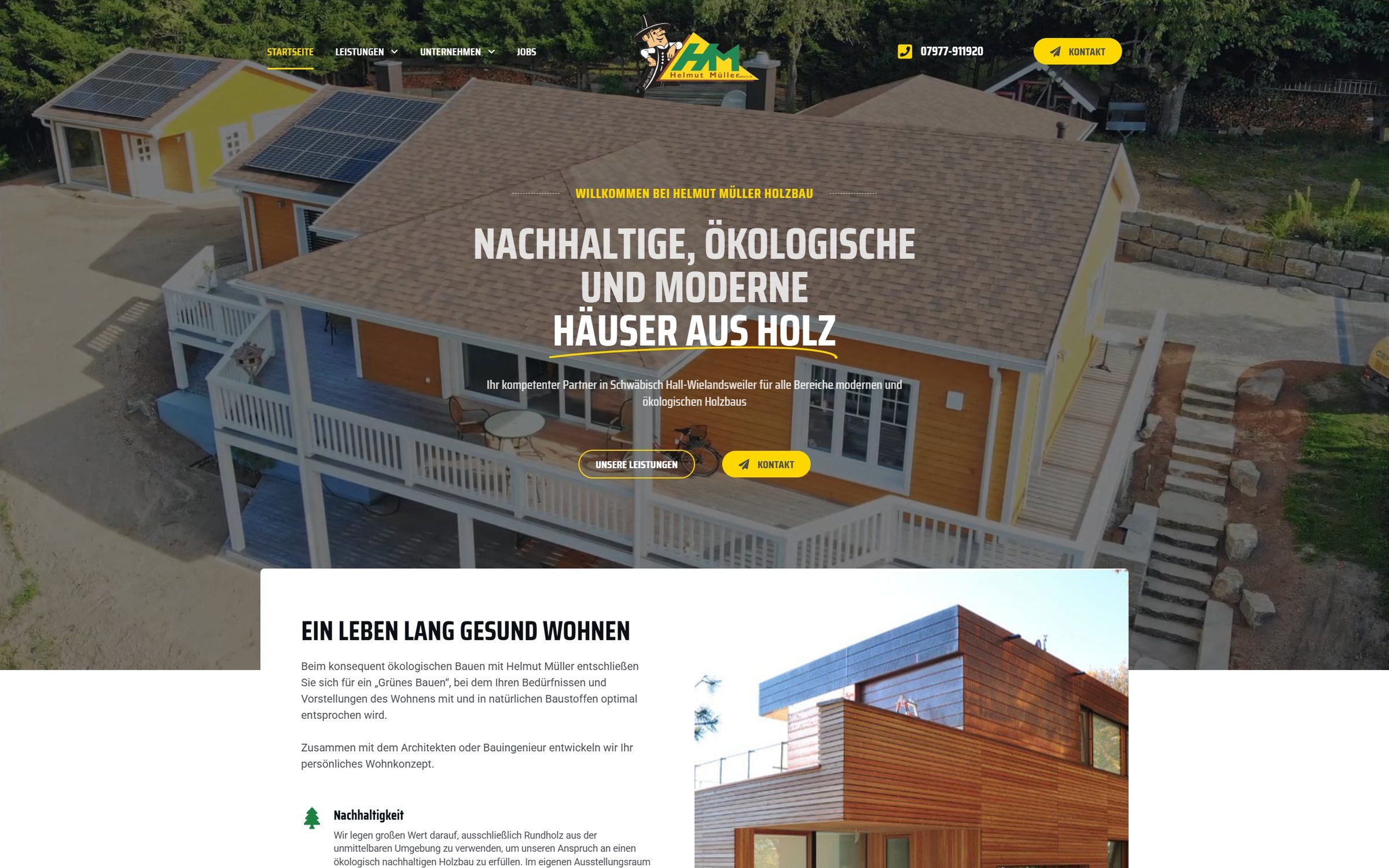 Website Helmut Müller Holzbau nach dem Relaunch