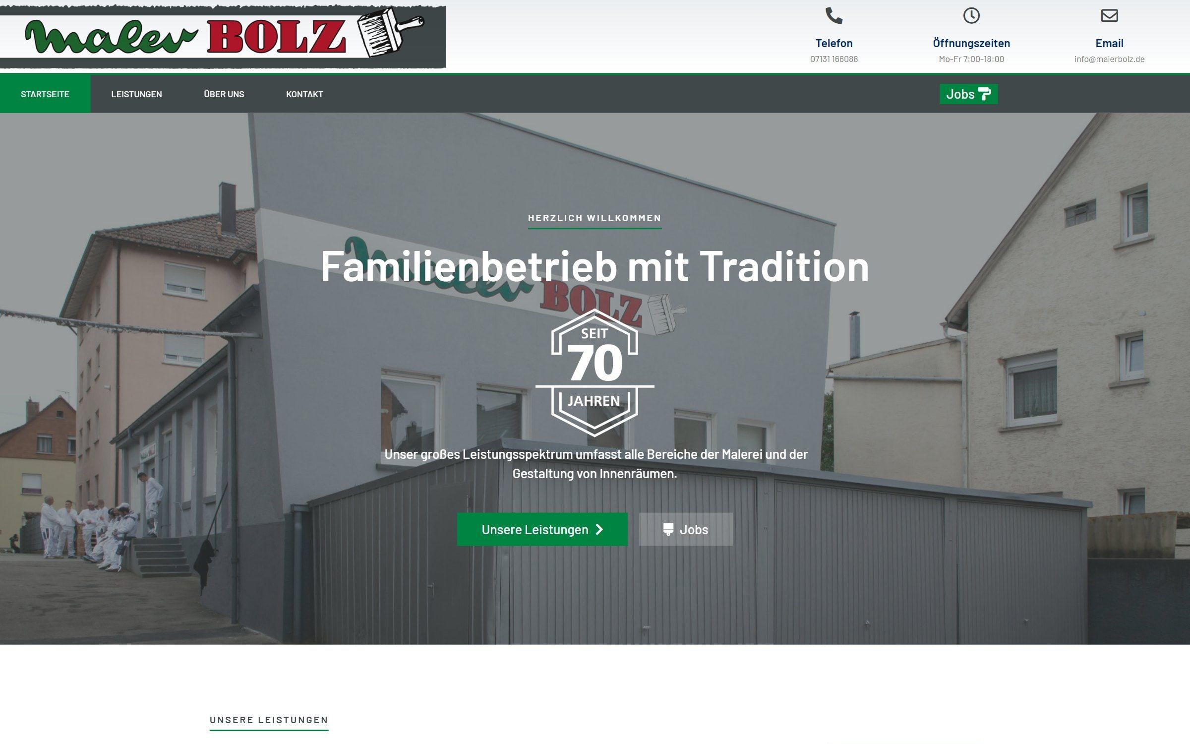 Website Maler Bolz GmbH nach dem Relaunch