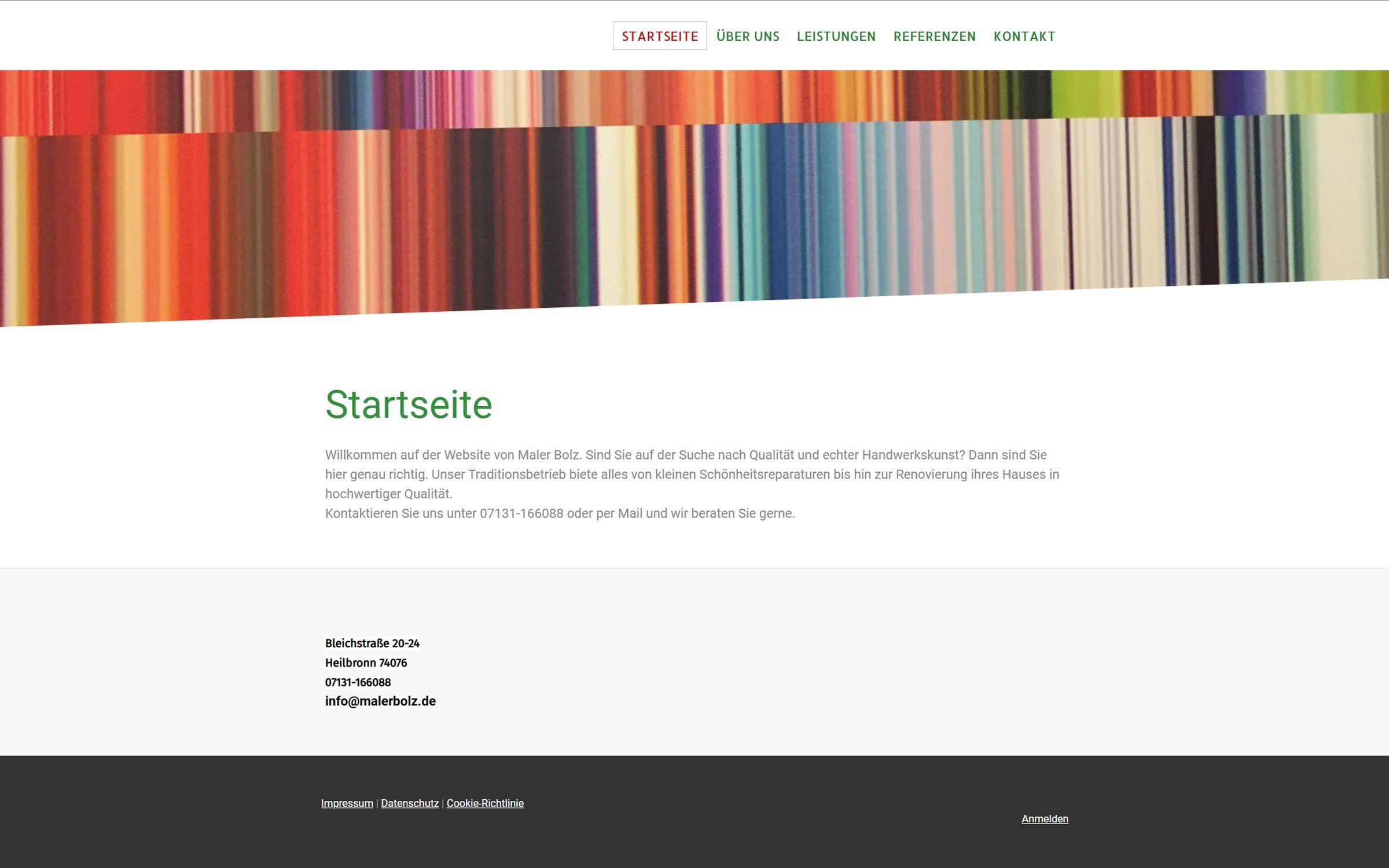 Website Maler Bolz GmbH vor dem Relaunch