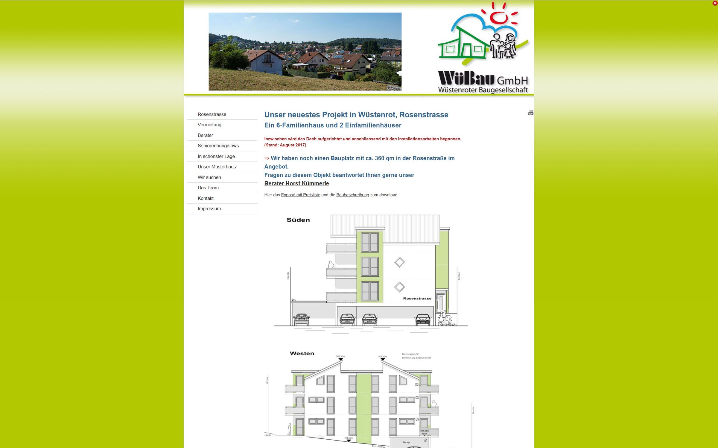 Website Wübau GmbH vor dem Relaunch
